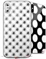 2 Decal style Skin Wraps set for Apple iPhone X and XS Kearas Daisies Black on White