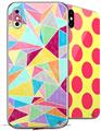 2 Decal style Skin Wraps set for Apple iPhone X and XS Brushed Geometric