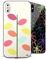 2 Decal style Skin Wraps set for Apple iPhone X and XS Plain Leaves