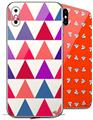 2 Decal style Skin Wraps set for Apple iPhone X and XS Triangles Berries