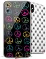 2 Decal style Skin Wraps set for Apple iPhone X and XS Kearas Peace Signs Black