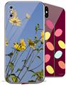 2 Decal style Skin Wraps set for Apple iPhone X and XS Yellow Daisys