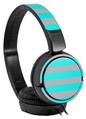 Decal style Skin Wrap for Sony MDR ZX110 Headphones Psycho Stripes Neon Teal and Gray (HEADPHONES NOT INCLUDED)