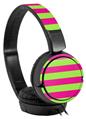 Decal style Skin Wrap for Sony MDR ZX110 Headphones Psycho Stripes Neon Green and Hot Pink (HEADPHONES NOT INCLUDED)