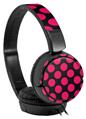Decal style Skin Wrap for Sony MDR ZX110 Headphones Kearas Polka Dots Pink On Black (HEADPHONES NOT INCLUDED)