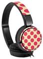 Decal style Skin Wrap for Sony MDR ZX110 Headphones Kearas Polka Dots Pink On Cream (HEADPHONES NOT INCLUDED)