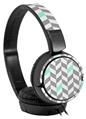 Decal style Skin Wrap for Sony MDR ZX110 Headphones Chevrons Gray And Seafoam (HEADPHONES NOT INCLUDED)