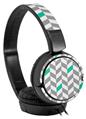 Decal style Skin Wrap for Sony MDR ZX110 Headphones Chevrons Gray And Turquoise (HEADPHONES NOT INCLUDED)