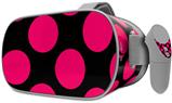 Decal style Skin Wrap compatible with Oculus Go Headset - Kearas Polka Dots Pink On Black (OCULUS NOT INCLUDED)