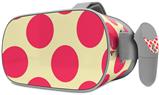 Decal style Skin Wrap compatible with Oculus Go Headset - Kearas Polka Dots Pink On Cream (OCULUS NOT INCLUDED)