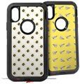2x Decal style Skin Wrap Set compatible with Otterbox Defender iPhone X and Xs Case - Kearas Daisies Diffuse Glow Yellow (CASE NOT INCLUDED)