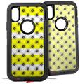 2x Decal style Skin Wrap Set compatible with Otterbox Defender iPhone X and Xs Case - Kearas Daisies Stripe Yellow (CASE NOT INCLUDED)