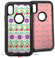 2x Decal style Skin Wrap Set compatible with Otterbox Defender iPhone X and Xs Case - Kearas Tribal 1 (CASE NOT INCLUDED)