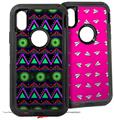 2x Decal style Skin Wrap Set compatible with Otterbox Defender iPhone X and Xs Case - Kearas Tribal 2 (CASE NOT INCLUDED)