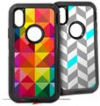 2x Decal style Skin Wrap Set compatible with Otterbox Defender iPhone X and Xs Case - Spectrums (CASE NOT INCLUDED)