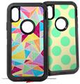 2x Decal style Skin Wrap Set compatible with Otterbox Defender iPhone X and Xs Case - Brushed Geometric (CASE NOT INCLUDED)