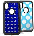2x Decal style Skin Wrap Set compatible with Otterbox Defender iPhone X and Xs Case - Paper Planes Royal Blue (CASE NOT INCLUDED)
