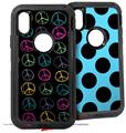 2x Decal style Skin Wrap Set compatible with Otterbox Defender iPhone X and Xs Case - Kearas Peace Signs Black (CASE NOT INCLUDED)