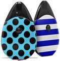 Skin Decal Wrap 2 Pack compatible with Suorin Drop Kearas Polka Dots Black And Blue VAPE NOT INCLUDED