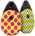 Skin Decal Wrap 2 Pack compatible with Suorin Drop Kearas Polka Dots Pink And Yellow VAPE NOT INCLUDED