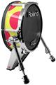 Skin Wrap works with Roland vDrum Shell KD-140 Kick Bass Drum Kearas Polka Dots Pink And Yellow (DRUM NOT INCLUDED)