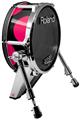 Skin Wrap works with Roland vDrum Shell KD-140 Kick Bass Drum Kearas Polka Dots Pink On Black (DRUM NOT INCLUDED)
