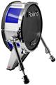 Skin Wrap works with Roland vDrum Shell KD-140 Kick Bass Drum Psycho Stripes Blue and White (DRUM NOT INCLUDED)