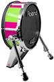 Skin Wrap works with Roland vDrum Shell KD-140 Kick Bass Drum Psycho Stripes Neon Green and Hot Pink (DRUM NOT INCLUDED)