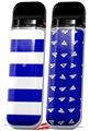 Skin Decal Wrap 2 Pack for Smok Novo v1 Psycho Stripes Blue and White VAPE NOT INCLUDED
