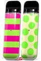 Skin Decal Wrap 2 Pack for Smok Novo v1 Psycho Stripes Neon Green and Hot Pink VAPE NOT INCLUDED