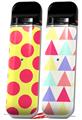 Skin Decal Wrap 2 Pack for Smok Novo v1 Kearas Polka Dots Pink And Yellow VAPE NOT INCLUDED