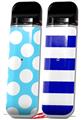 Skin Decal Wrap 2 Pack for Smok Novo v1 Kearas Polka Dots White And Blue VAPE NOT INCLUDED