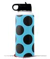 Skin Wrap Decal compatible with Hydro Flask Wide Mouth Bottle 32oz Kearas Polka Dots Black And Blue (BOTTLE NOT INCLUDED)