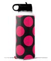 Skin Wrap Decal compatible with Hydro Flask Wide Mouth Bottle 32oz Kearas Polka Dots Pink On Black (BOTTLE NOT INCLUDED)