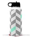 Skin Wrap Decal compatible with Hydro Flask Wide Mouth Bottle 32oz Chevrons Gray And Seafoam (BOTTLE NOT INCLUDED)