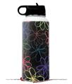 Skin Wrap Decal compatible with Hydro Flask Wide Mouth Bottle 32oz Kearas Flowers on Black (BOTTLE NOT INCLUDED)