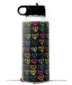 Skin Wrap Decal compatible with Hydro Flask Wide Mouth Bottle 32oz Kearas Hearts Black (BOTTLE NOT INCLUDED)