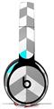 WraptorSkinz Skin Skin Decal Wrap works with Beats Solo Pro (Original) Headphones Chevrons Gray And Aqua Skin Only BEATS NOT INCLUDED