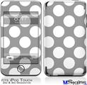 iPod Touch 2G & 3G Skin - Kearas Polka Dots Whtie On Gray
