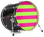 Vinyl Decal Skin Wrap for 20" Bass Kick Drum Head Psycho Stripes Neon Green and Hot Pink - DRUM HEAD NOT INCLUDED