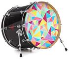 Decal Skin works with most 24" Bass Kick Drum Heads Brushed Geometric - DRUM HEAD NOT INCLUDED
