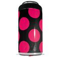 WraptorSkinz Skin Decal Wrap compatible with Yeti 16oz Tall Colster Can Cooler Insulator Kearas Polka Dots Pink On Black (COOLER NOT INCLUDED)
