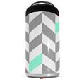 WraptorSkinz Skin Decal Wrap compatible with Yeti 16oz Tall Colster Can Cooler Insulator Chevrons Gray And Seafoam (COOLER NOT INCLUDED)