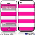 iPhone 3GS Skin - Psycho Stripes Hot Pink and White