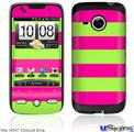 HTC Droid Eris Skin - Psycho Stripes Neon Green and Hot Pink