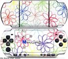 Sony PSP 3000 Skin - Kearas Flowers on White