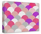 Gallery Wrapped 11x14x1.5  Canvas Art - Brushed Circles Pink
