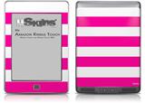 Psycho Stripes Hot Pink and White - Decal Style Skin (fits Amazon Kindle Touch Skin)