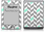Chevrons Gray And Seafoam - Decal Style Skin (fits Amazon Kindle Touch Skin)
