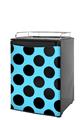 Kegerator Skin - Kearas Polka Dots Black And Blue (fits medium sized dorm fridge and kegerators)